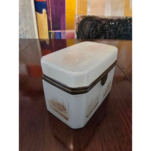 Antique Bohemian Glass Moser Opaline Jewel Box For Sale - Image 4 of 11