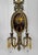 Metal Antique Empire Brass & Stained Glass Crystal Prism Candle Wall Sconces - A Pair For Sale - Image 7 of 11