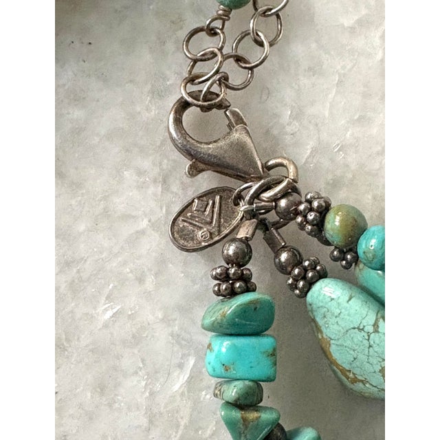 Multi Strand, Turquoise Vintage Necklace For Sale - Image 4 of 4