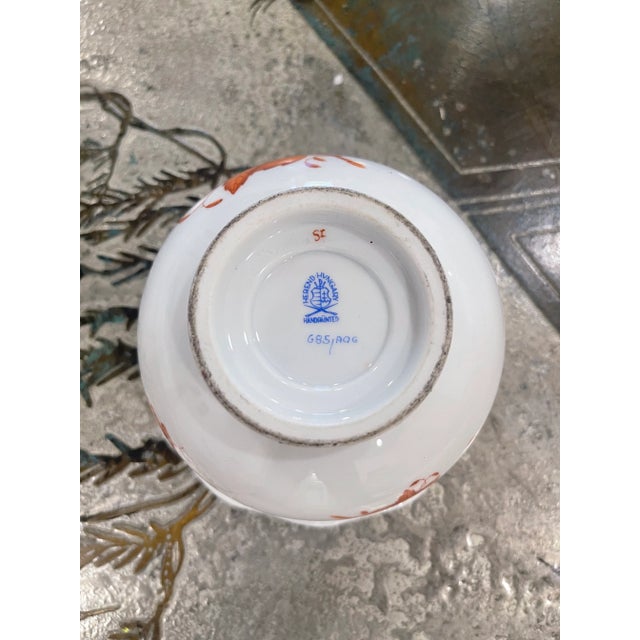 Late 20th Century Herend Chinese Bouquet Rust Footed Bowl With Stand For Sale - Image 5 of 7