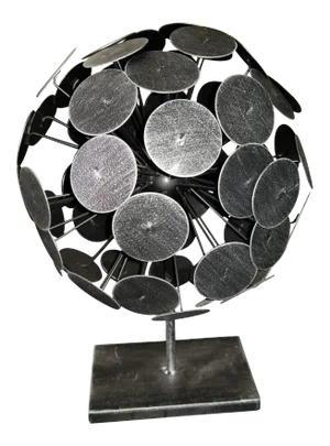 Late 20th Century Brutalist Style Metal Orb Sculpture