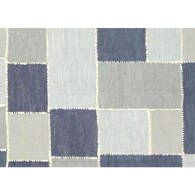 Contemporary Egyptian Kilim. Hand woven in modern designs with wool on cotton foundation in the Fustat region of the Nile...