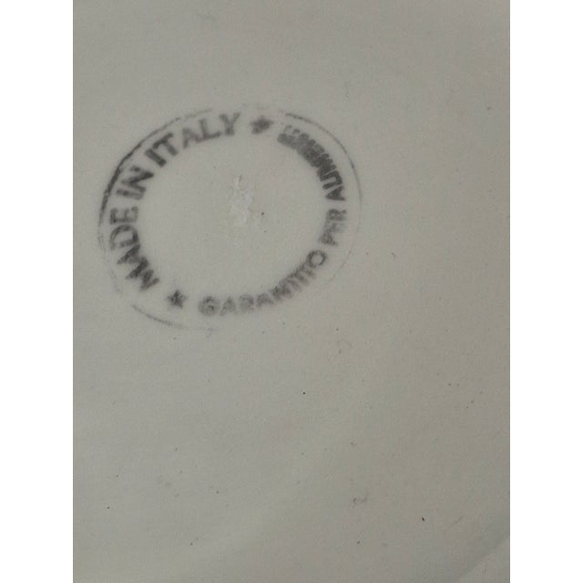 Vintage Large Italian Ceramic Pasta Bread Dough Bowl Blue Spongeware Rim For Sale - Image 6 of 11