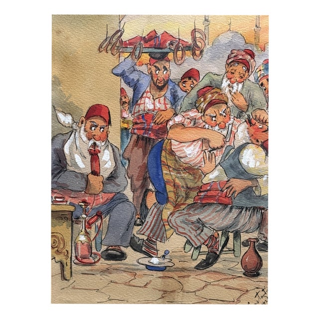 After Karelin Mitrich, Figurative Composition, 1920s, Watercolor For Sale
