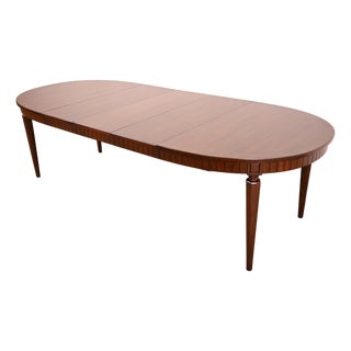 Henredon French Regency Louis XVI Mahogany Extension Dining Table, Newly Refinished For Sale
