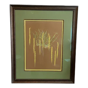 Original Botanical Pastel - Framed- Unsigned -Large