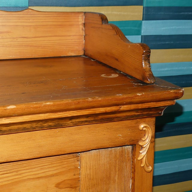 Tall Antique Biedermeier Wooden Pantry Cupboard For Sale - Image 16 of 18