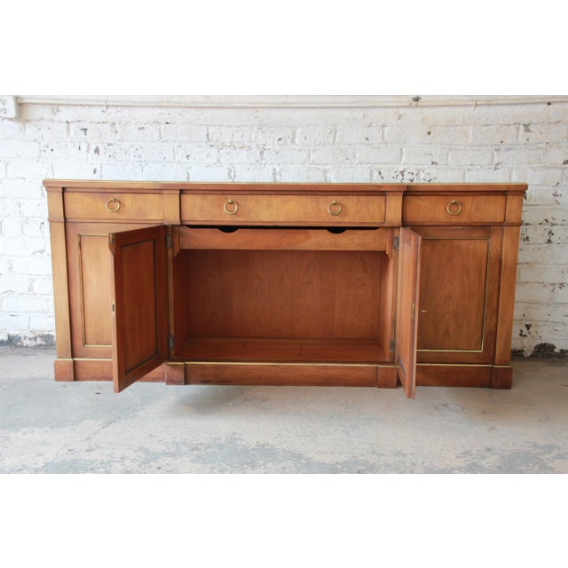 Vintage Baker Furniture Cherry Wood Brass Trim Sideboard Chairish