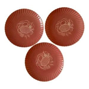 Set of 3 Pink Lunch Plates by Susie Cooper
