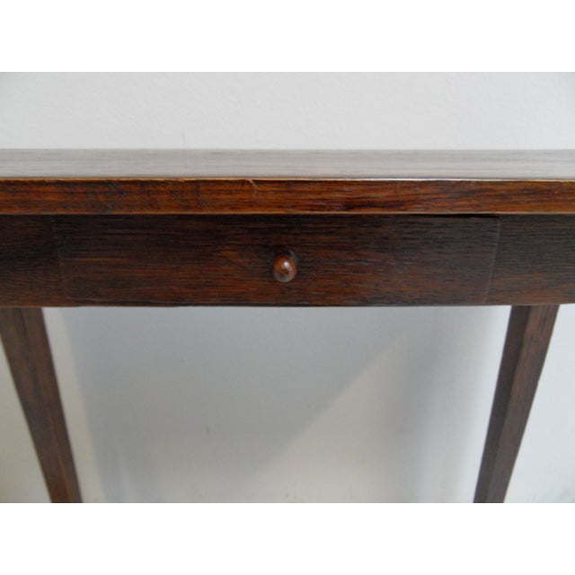 1920s Small Vintage Oak Side Table with Drawer, 1920s For Sale - Image 5 of 10