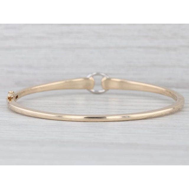 Audry Rose 2-Toned Buckle Bangle Bracelet 14k Yellow White Gold 7.5" For Sale In Greensboro - Image 6 of 8