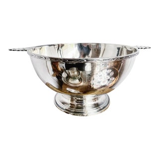 1947 Silverplate Garden City Hotel Punch Bowl For Sale