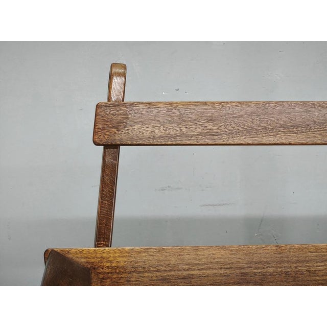 Brutalist Oak and Bouclé 3-Seater Sofa, Former Czechoslovakia, 1970s For Sale - Image 4 of 17