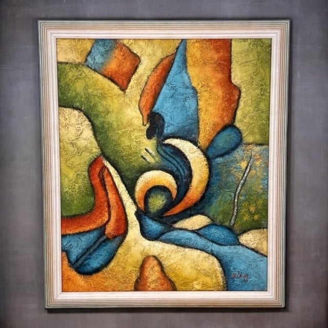 B. Long, Abstract Artworks, 1960s, Canvas Paintings, Set of 2 For Sale - Image 6 of 18