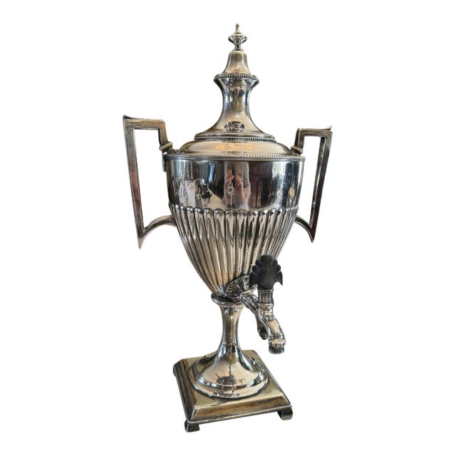 Antique Early 19th Century Silverplate Urn Style Dispenser For Sale