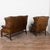 Vintage Brown Leather Chesterfield Wingback Loveseat and Club Chair For Sale - Image 13 of 13