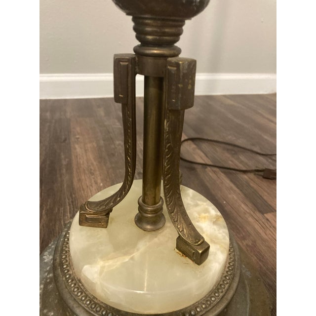 1920s 1920s Mutual Sunset Lamp Company Mlsc 4370 Brass Torchiere W/ Main Diffuser + 3 Lamp For Sale - Image 5 of 8