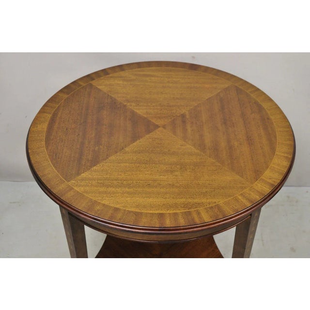 Traditional Antique Mahogany Edwardian Bellflower Inlay Round Center Table For Sale - Image 3 of 13