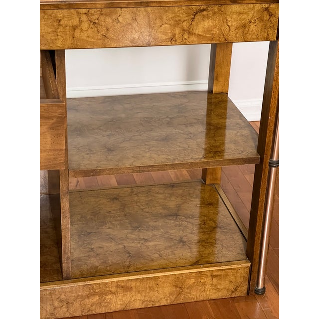 Midcentury Hollywood Regency Expandable Burl Wood Server For Sale - Image 15 of 18