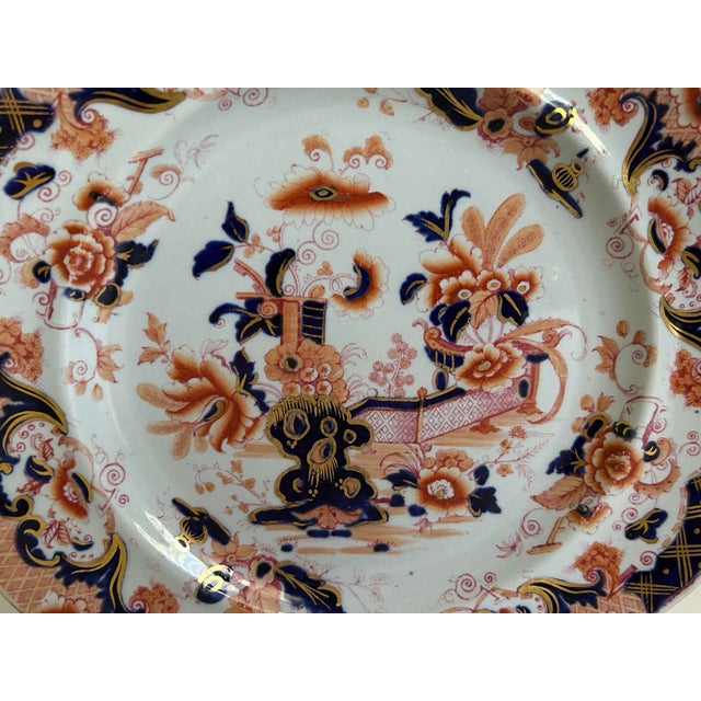 English Antique English Imari Plates by John Ridgway & Co, c.1830s Staffordshire - a Pair For Sale - Image 3 of 10