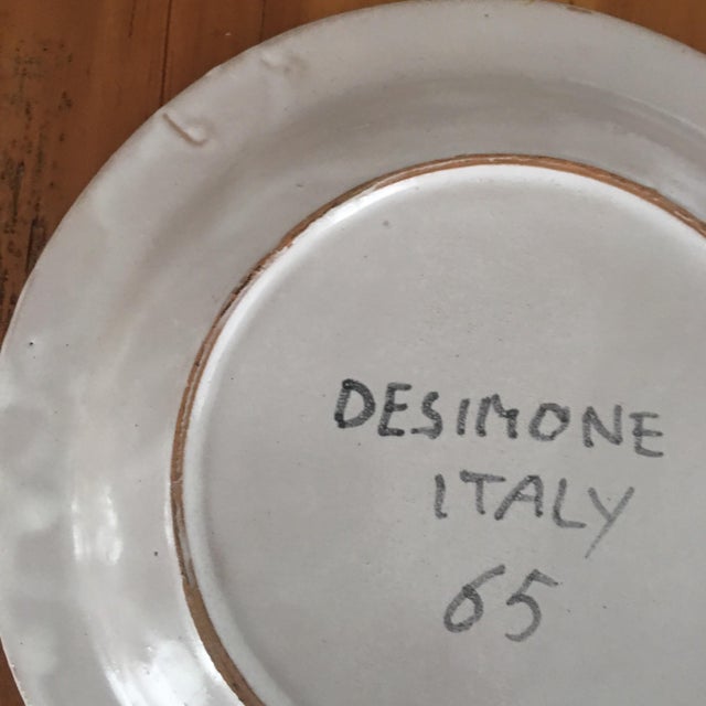 White DeSimone Italian Vintage Mid-Century 10" Charger Plate For Sale - Image 8 of 8