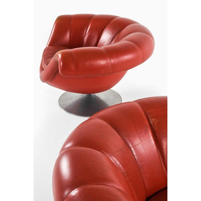 1960s Easy Chairs in Aluminum and Leather by Lennart Bender, 1960s, Set of 2 For Sale - Image 5 of 7