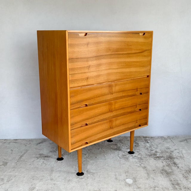 1950s Beech Bureau with Fall-Front Desk by Robin and Lucienne Day for Hille Hilleplan, 1950s For Sale - Image 5 of 15