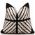 Mid-Century Modern Black & Ivory Chevron Silk Velvet Pillow 16x16 Handmade Luxury Cushion For Sale - Image 3 of 7