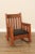 High Quality Vintage Oak Rocking Chair with Leather Upholstered Seat, Retailed by J.B. Van Sciver
