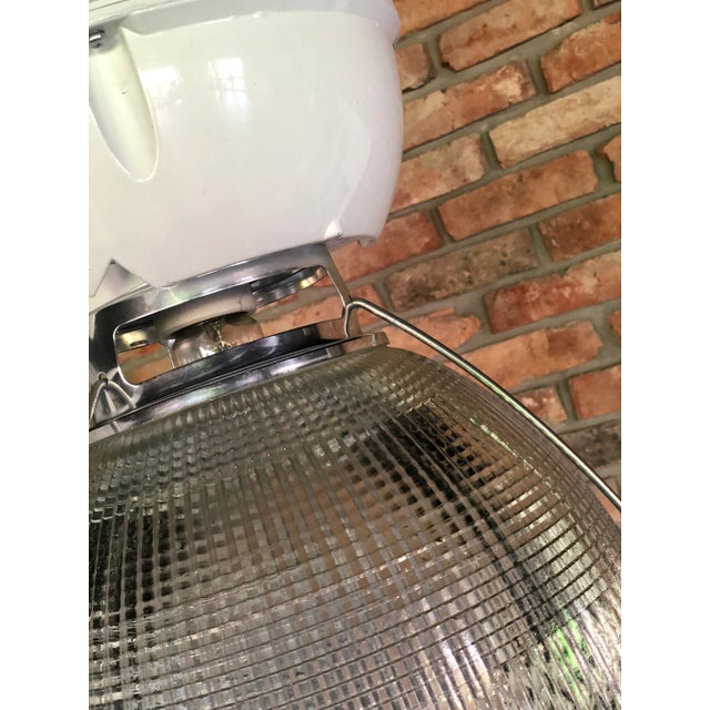 1980s Vintage Industrial Glass & Metal Loft Lamp from Holophane, 1980s For Sale - Image 5 of 10
