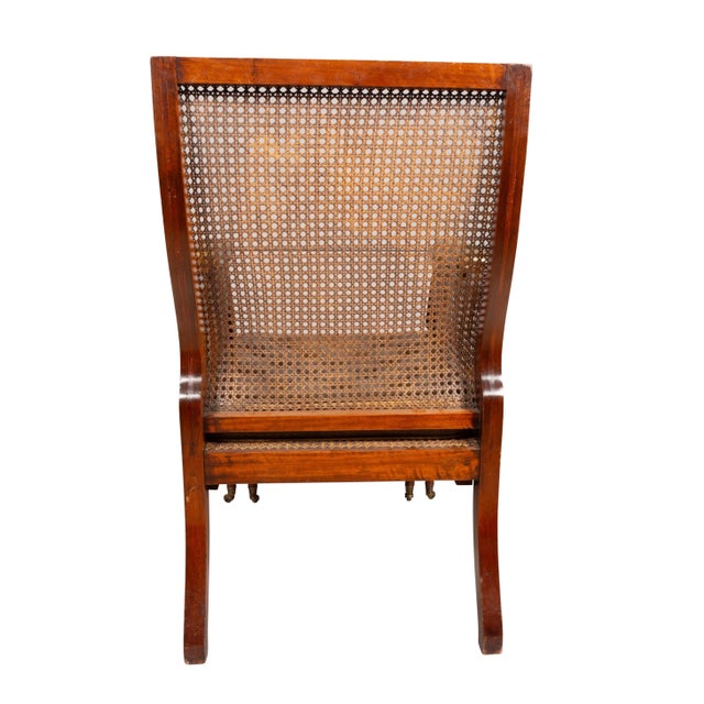 Brown Regency Mahogany Caned Bergere And Ottoman For Sale - Image 8 of 12