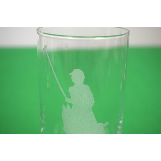 Traditional Mid 20th Century Etched Polo Player Highball Tumbler Glasses- Set of 4 For Sale - Image 3 of 6