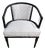 Vintage Chinoiserie Faux Bamboo Black Lacquered Arm Chair For Sale
