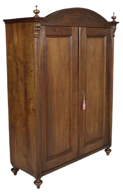 Large Antique Austrian Neoclassical Oak Wardrobe, 1850s