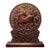 Vintage Bloodwood Round Table Screen, Hand Carved Plum Blossom Deer Relief, Chinoiserie Decor For Sale