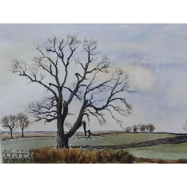 Ronald Birch, Near Little Rissington, Cotswold Landscape, Mid Century, Watercolour For Sale - Image 9 of 14