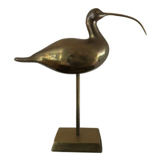 Vintage Brass Bird Sculpture For Sale