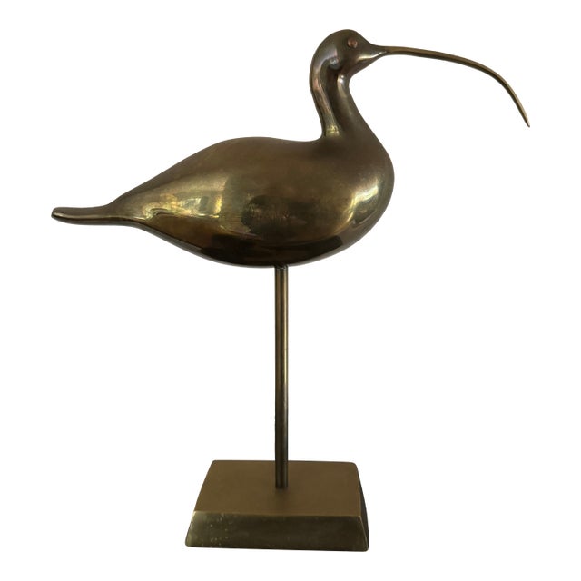 Vintage Brass Bird Sculpture For Sale