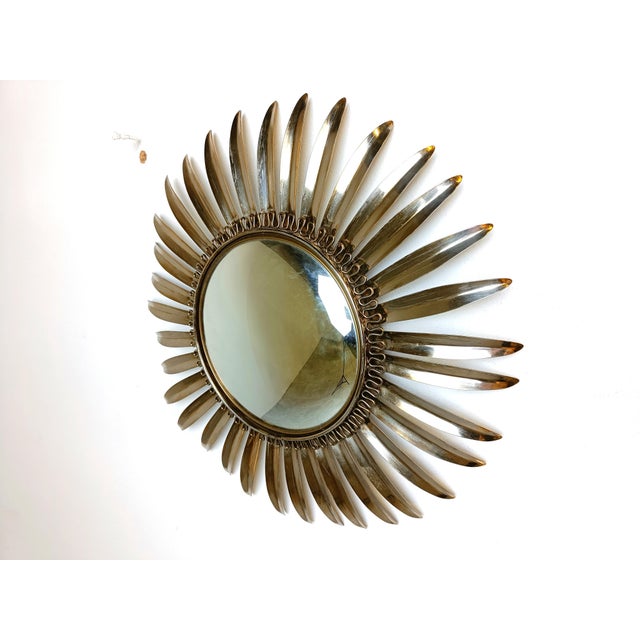Vintage Brass Sunburst Mirror, 1970s For Sale - Image 11 of 13