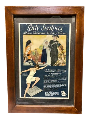 1910s Lady Sealpax Underwear Framed Full Page Advertising Print