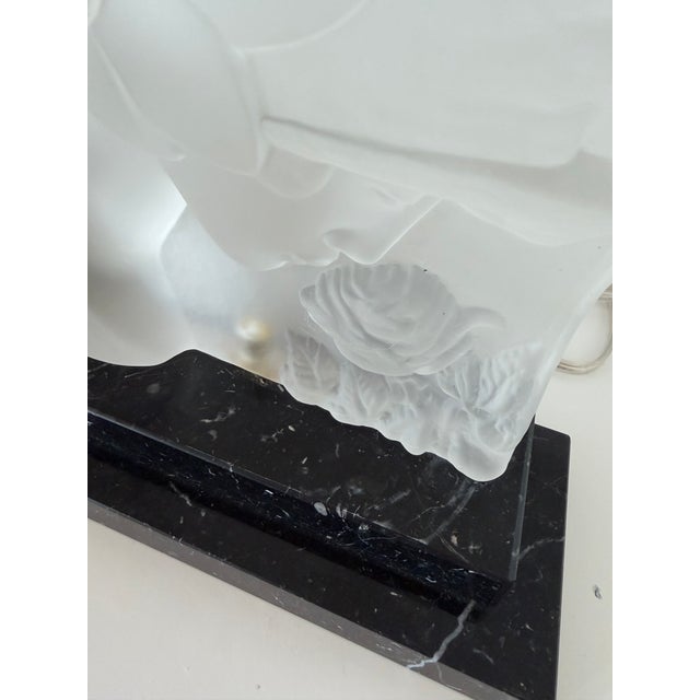 1920s 1920's French Art Deco Pate De Verre Figural Lamp With Woman & Floral Motif For Sale - Image 5 of 5