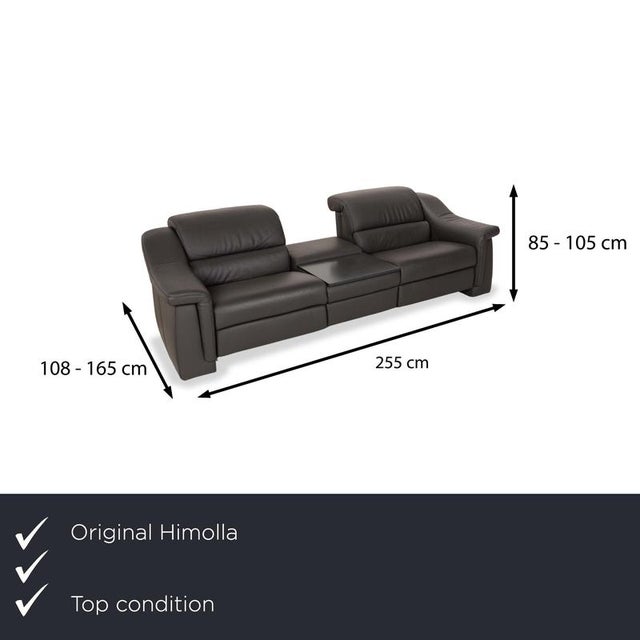 This luxurious Himolla 1501 two-seater sofa in stylish dark gray impresses with its modern design and multifunctional...