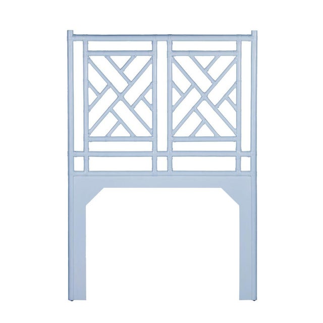 David Francis Chippendale Platform Bed Twin Extra Long, Light Blue For Sale - Image 4 of 8