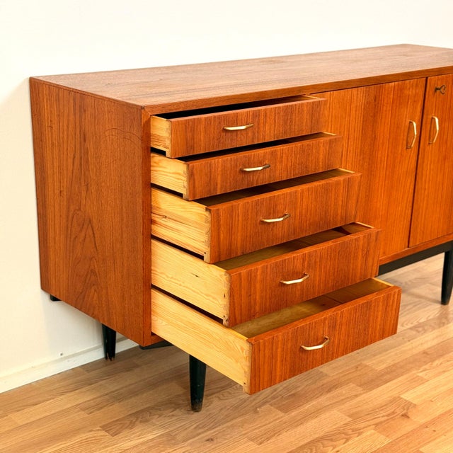 Vintage Swedish Sideboard in Teak, 1950s For Sale - Image 4 of 18