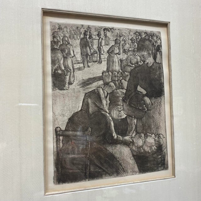 Early 20th Century After Camille Pissarro Art Framed Signed Cleveland Ohio Info Tag on Back For Sale - Image 5 of 8