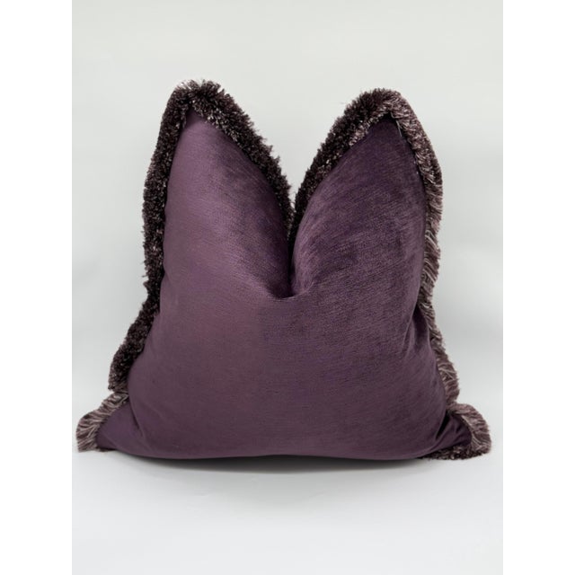 Handmade decorative throw pillow cover crafted from luxuriously thick plum velvet with an exceptionally soft, supple hand....