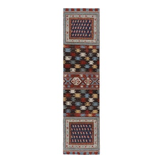 Rug & Kilim’s Caucasian Style Runner Rug With Polychromatic Geometric Patterns For Sale