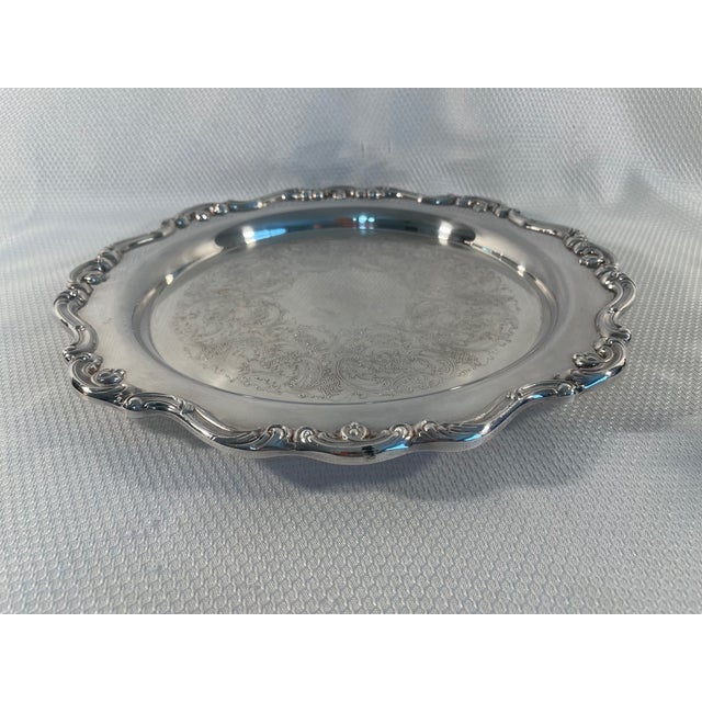 Metal Vintage Gorham "Newport" Silverplated Serving Platter Tray For Sale - Image 7 of 10