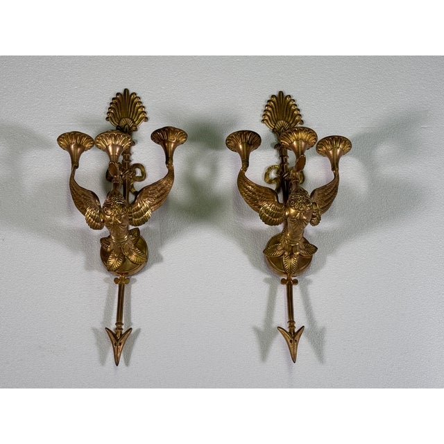Pair of 19th Century French Dore Bronze Sconces. Wonderful cashing filigree work. Beautiful pair purchased in France. Age...