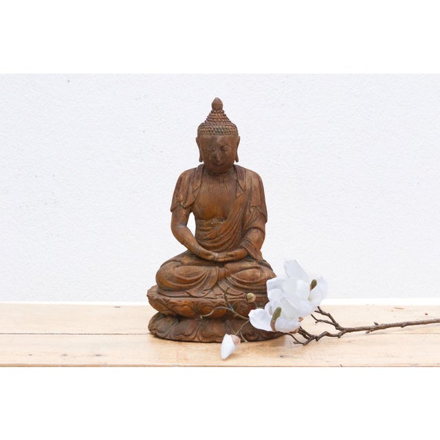 Finely Carved Meditative Buddha Statue For Sale - Image 9 of 9